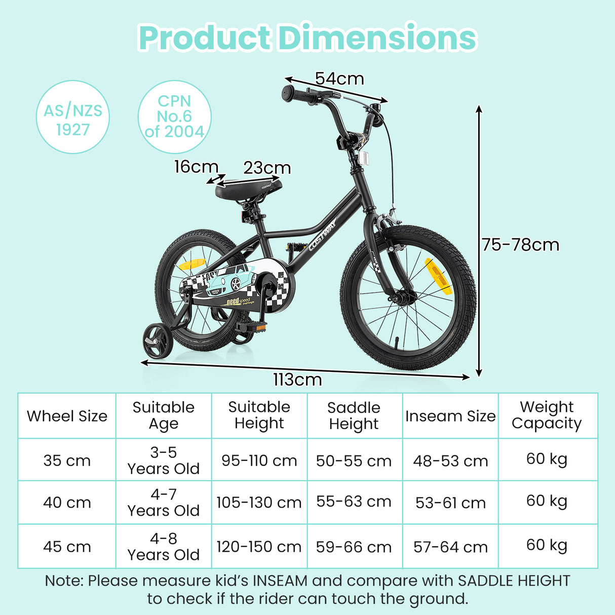 14/16/18-Inch Children Bicycle with Removable Training Wheels for 3-8 Years Old Boys and Girls