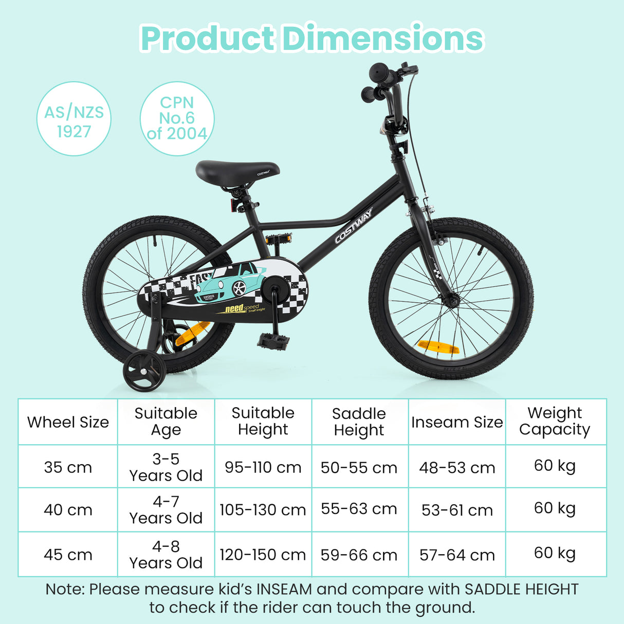 14/16/18-Inch Children Bicycle with Removable Training Wheels for 3-8 Years Old Boys and Girls