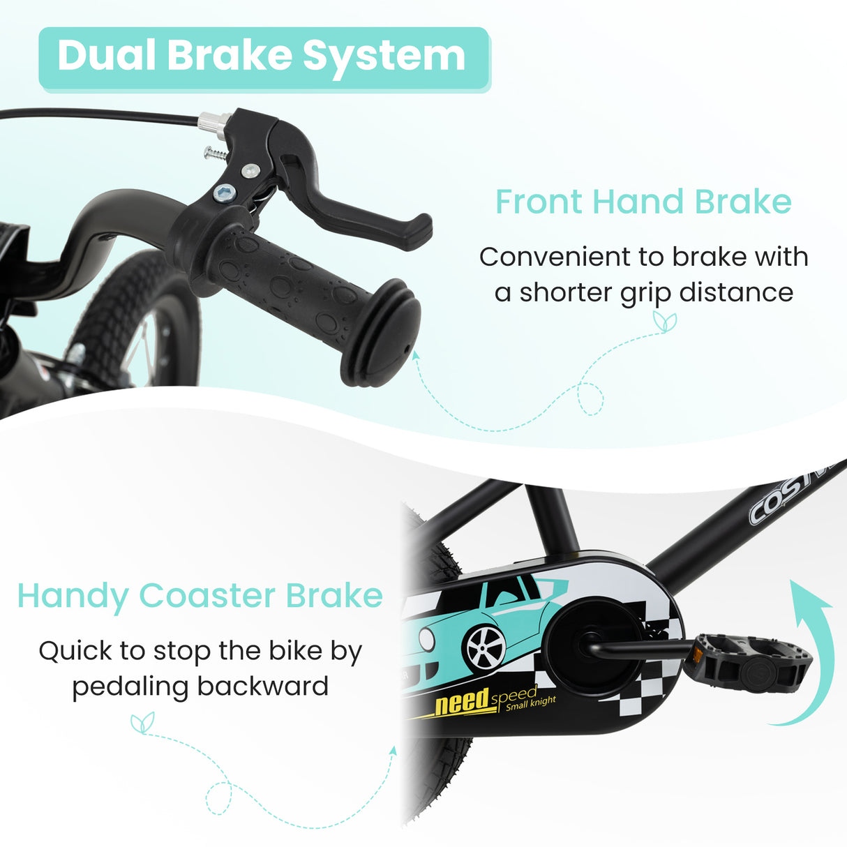 14/16/18-Inch Children Bicycle with Removable Training Wheels for 3-8 Years Old Boys and Girls