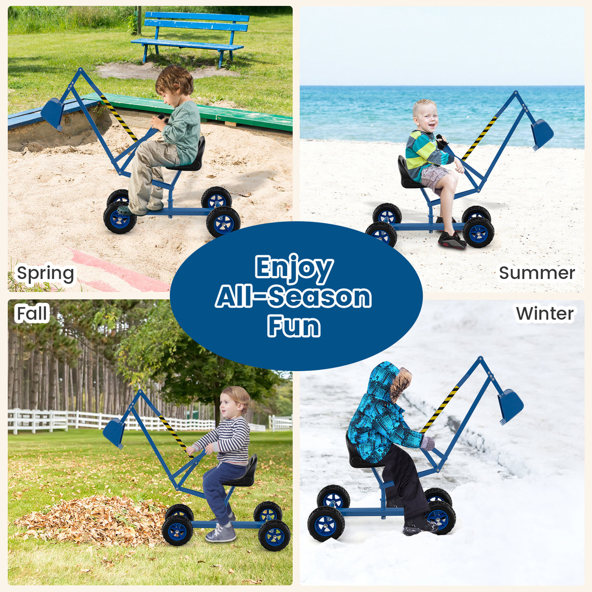 Sand Digger for Kids, Sandbox Toy Digger, Outdoor Construction Excavator for 3+ Years Old Boys and Girls