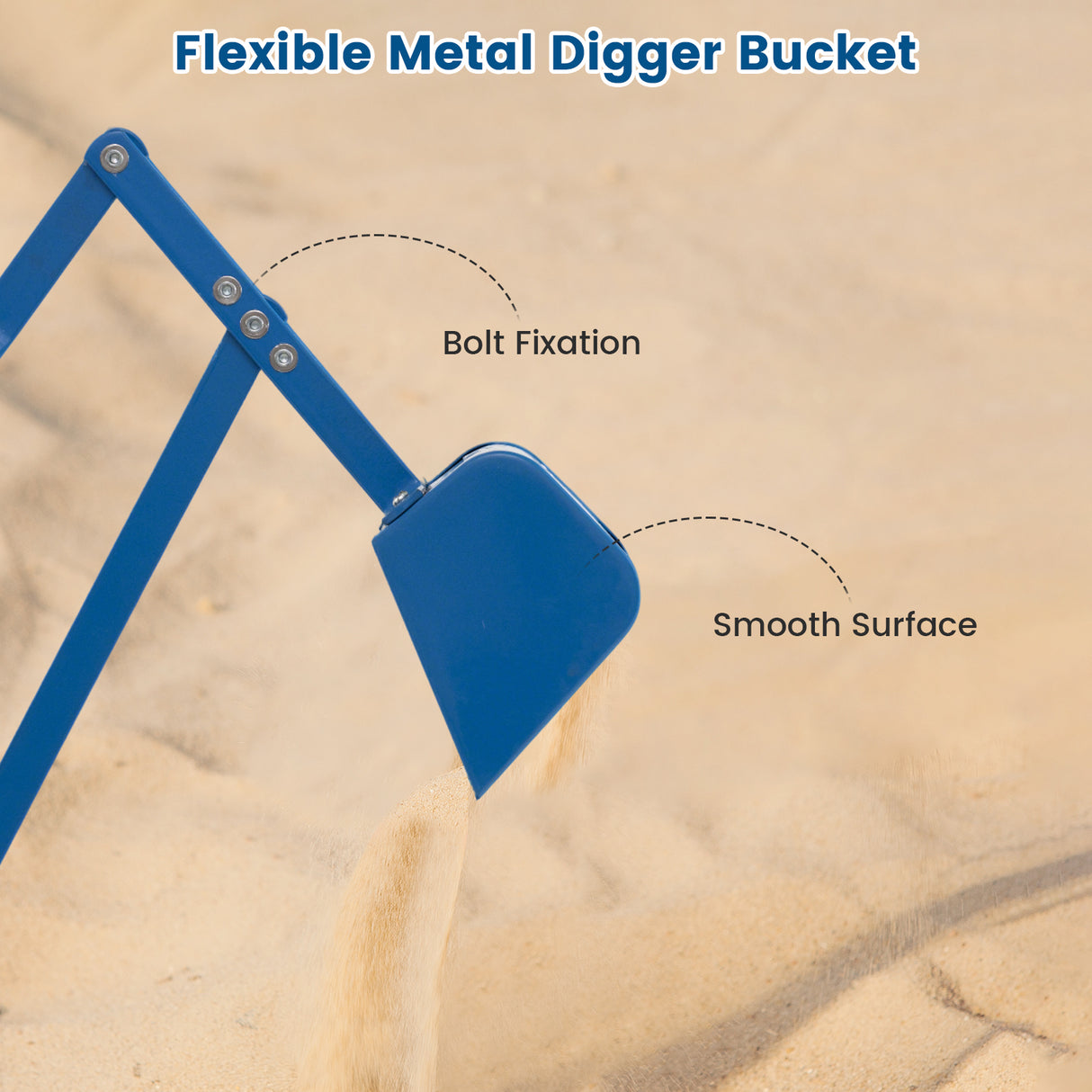 Sand Digger for Kids, Sandbox Toy Digger, Outdoor Construction Excavator for 3+ Years Old Boys and Girls