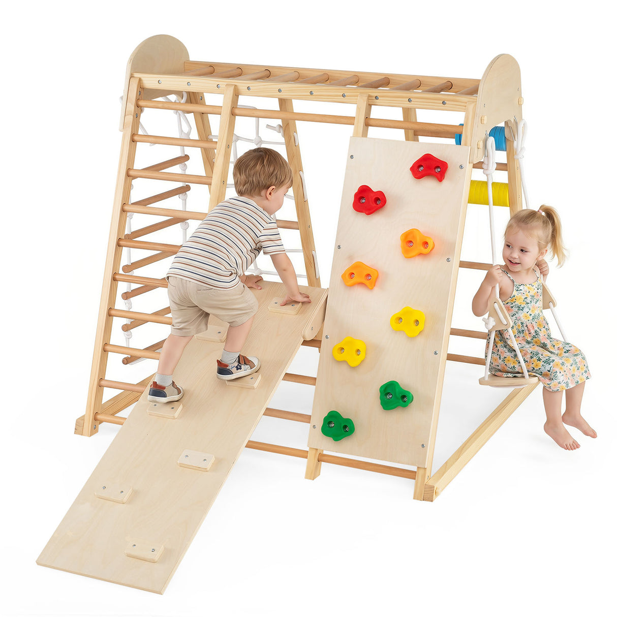 Indoor Jungle Gym for Kids, Foldable Climbing Set