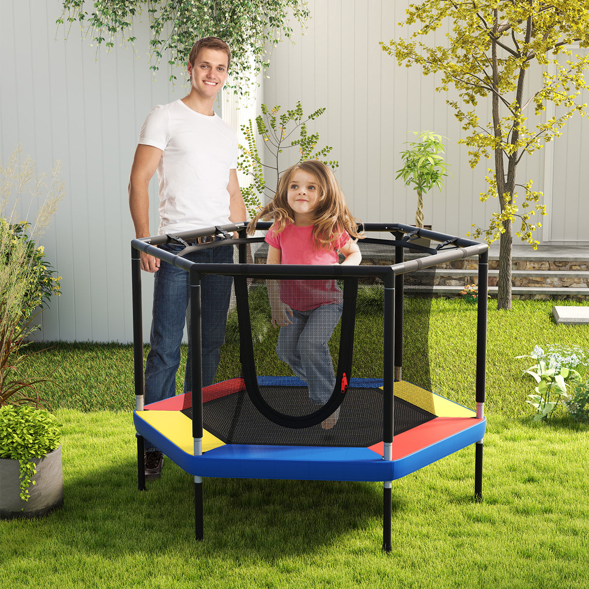 48’’ Mini Trampoline for Kids, Small Toddler Recreational Trampoline