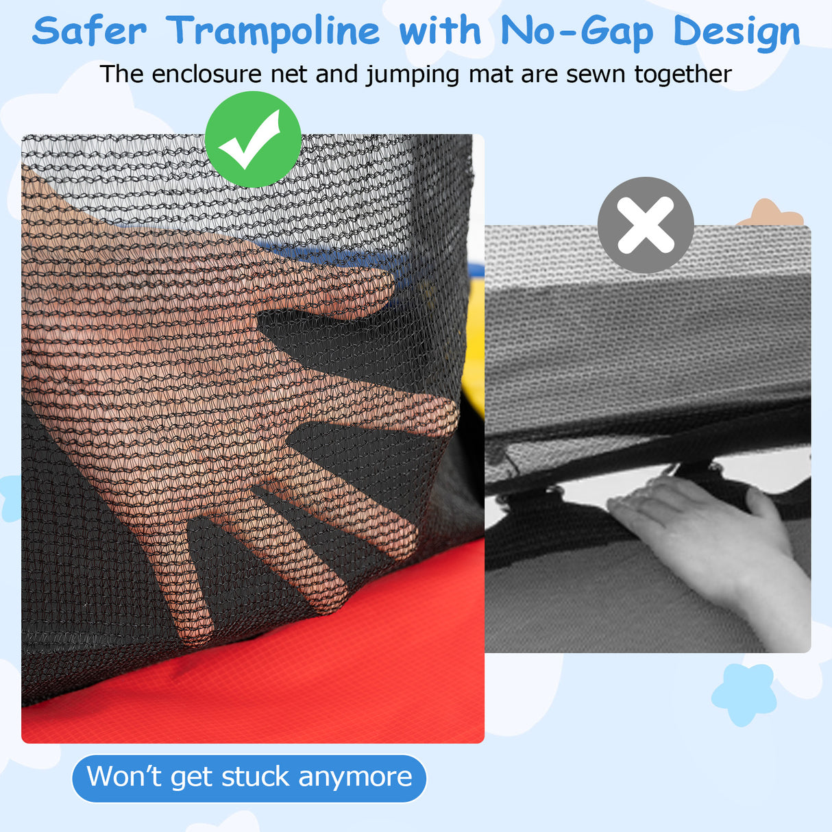 48’’ Mini Trampoline for Kids, Small Toddler Recreational Trampoline