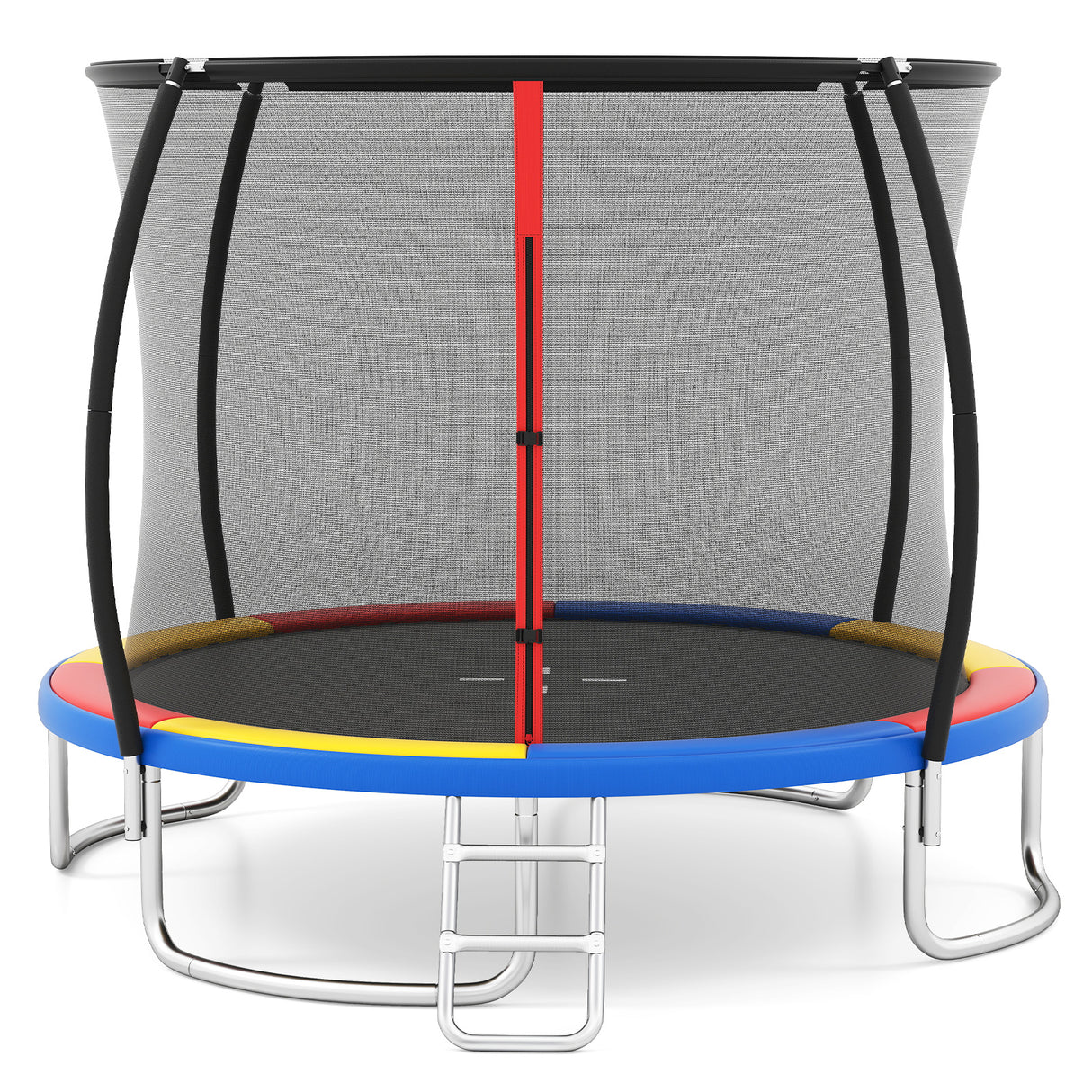 12FT 10FT 8FT Outdoor Trampoline, Heavy-Duty Recreational Trampoline with Safety Enclosure Net