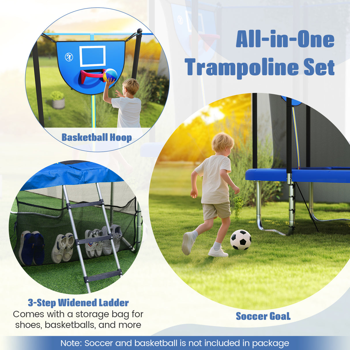 Rectangle Outdoor Trampoline, 10 x 8 FT Heavy-Duty Trampoline for Kids and Adults
