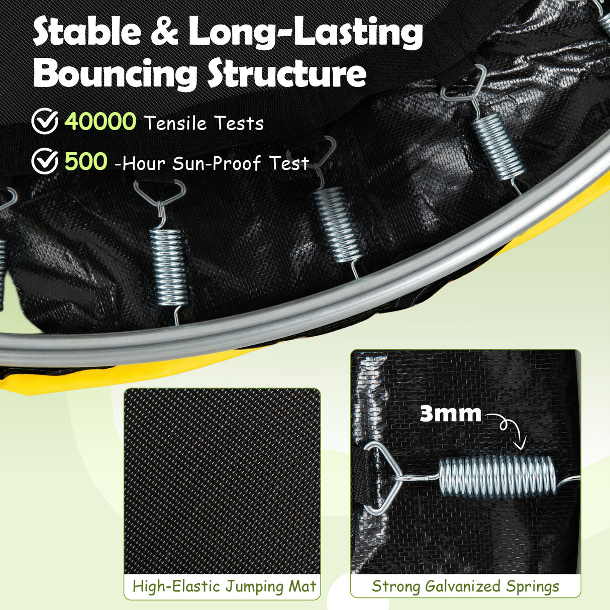 55/60" Trampoline for Kids with Enclosure, 6-in-1 Indoor Outdoor Toddler Trampoline with Adjustable Gymnastics Bar, Swing