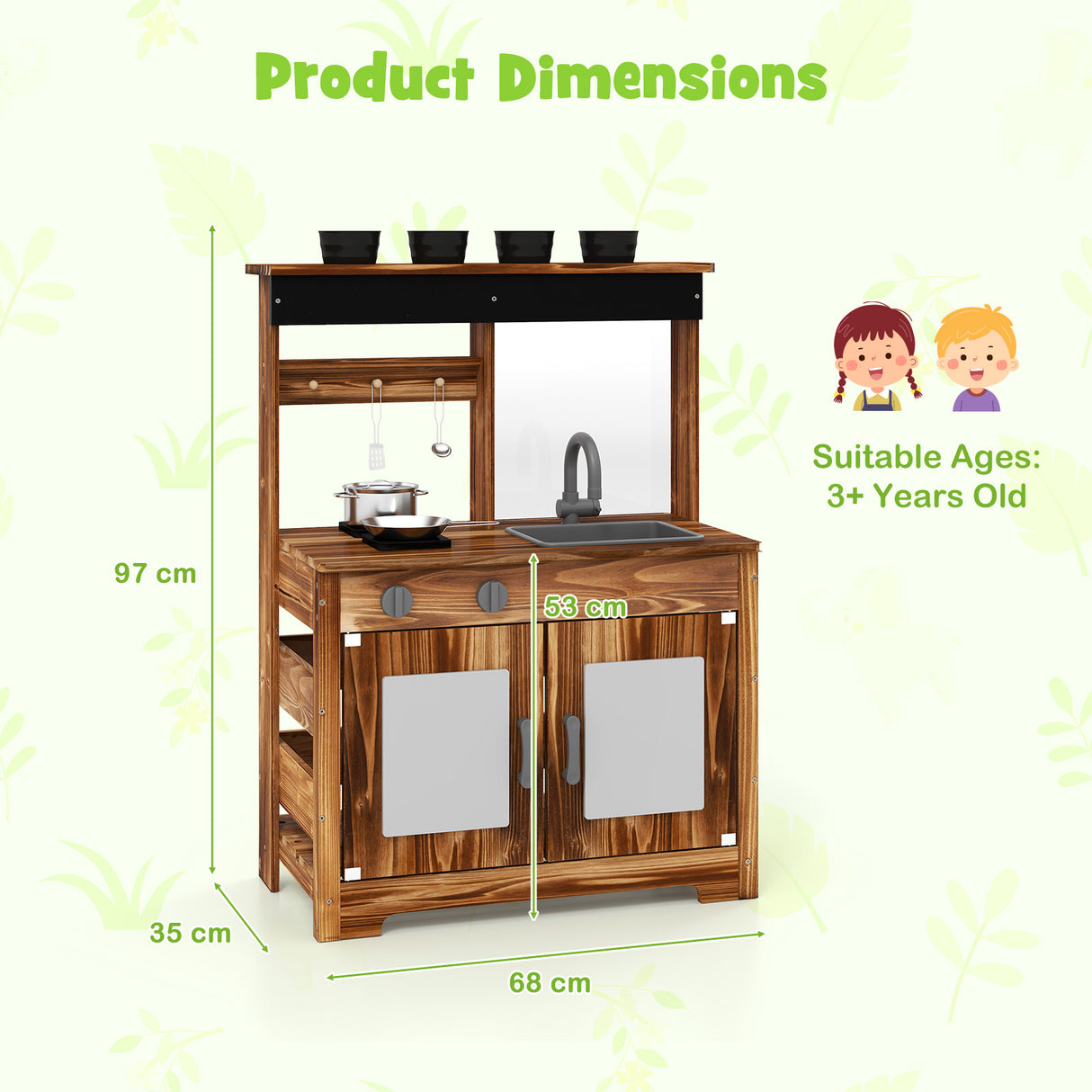 Outdoor Kitchen Playset for Kids 3+ Years Old