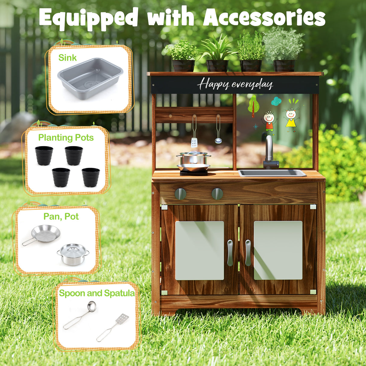 Outdoor Kitchen Playset for Kids 3+ Years Old