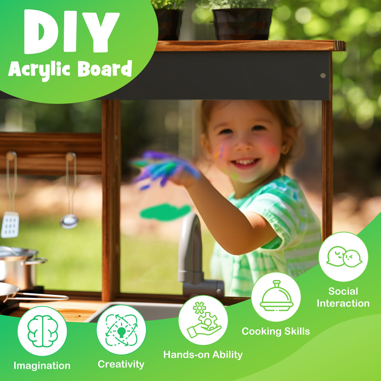 Outdoor Kitchen Playset for Kids 3+ Years Old