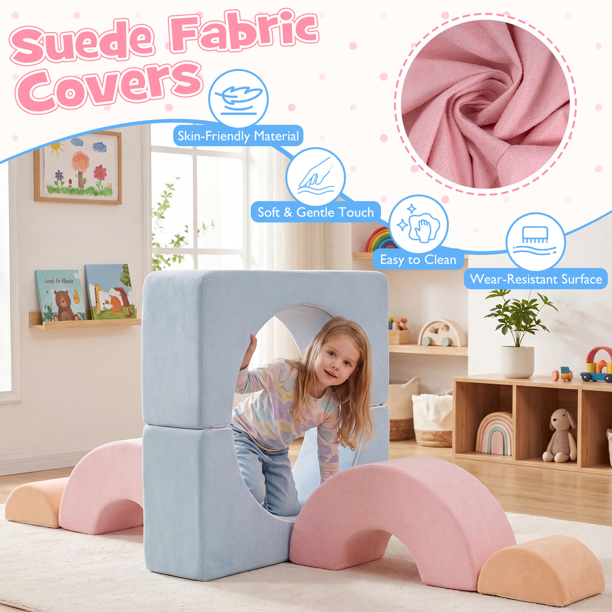 Kids Crawl and Climb foam Play Set Foam Climbing Blocks for Toddlers