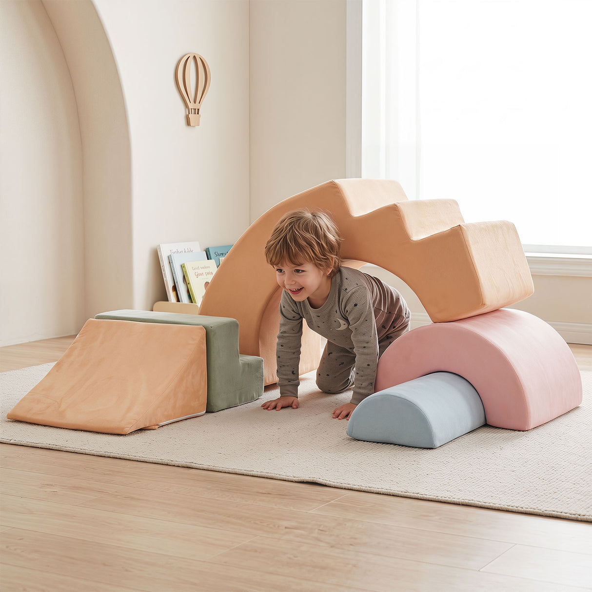 Foam Climbing Blocks for Toddlers 5-Piece Kids Climb Toys Soft Play Set for Babies
