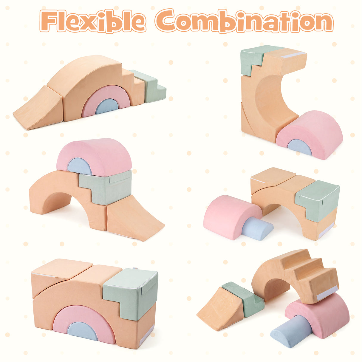 Foam Climbing Blocks for Toddlers 5-Piece Kids Climb Toys Soft Play Set for Babies