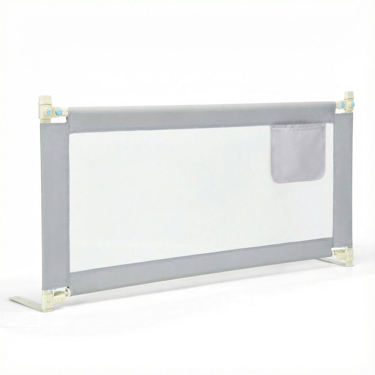 Bed Rail for Toddlers Vertical Lift Adjustable with Storage Pocket