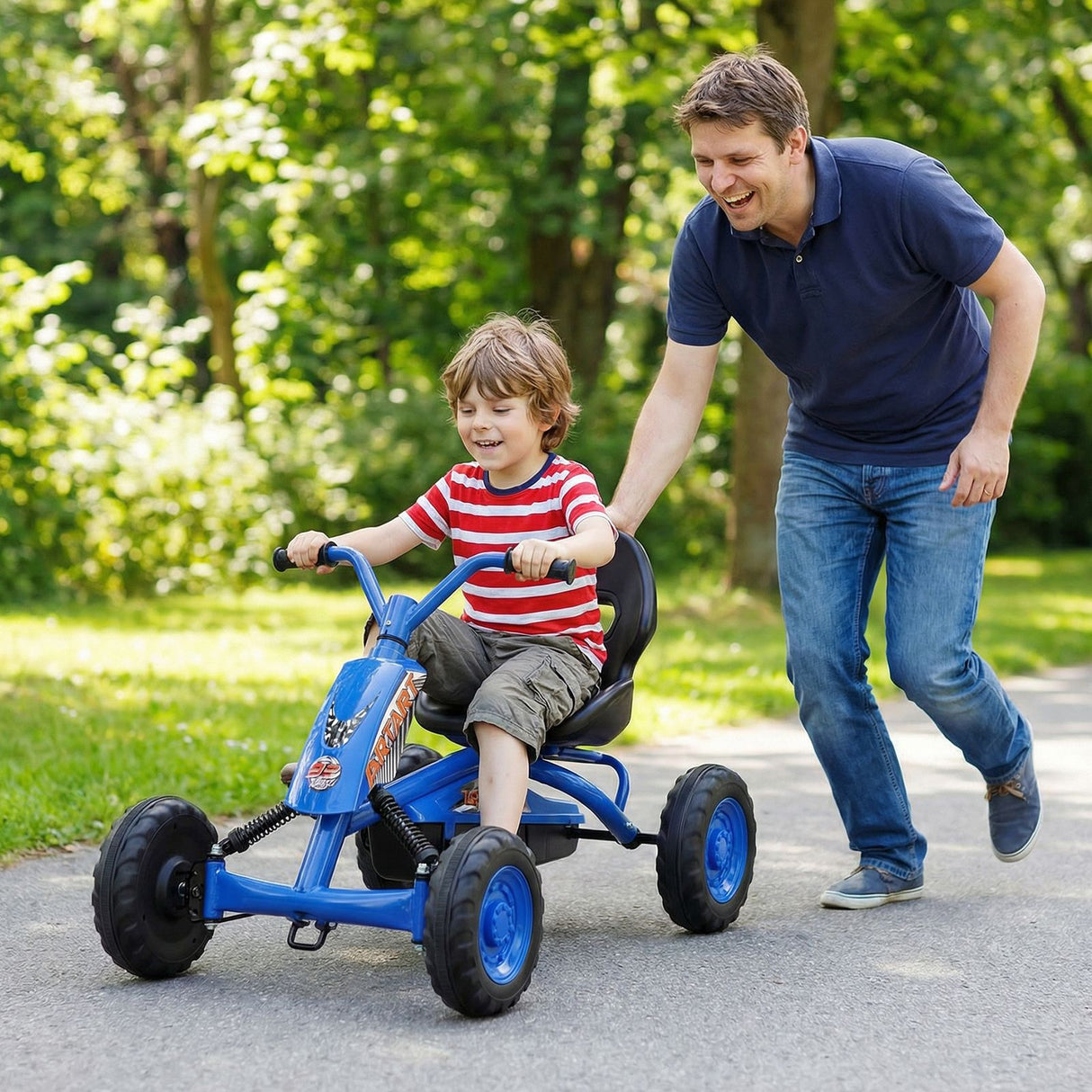 4 Wheel Toddler Ride On Pedal Car with Steering Handlebars