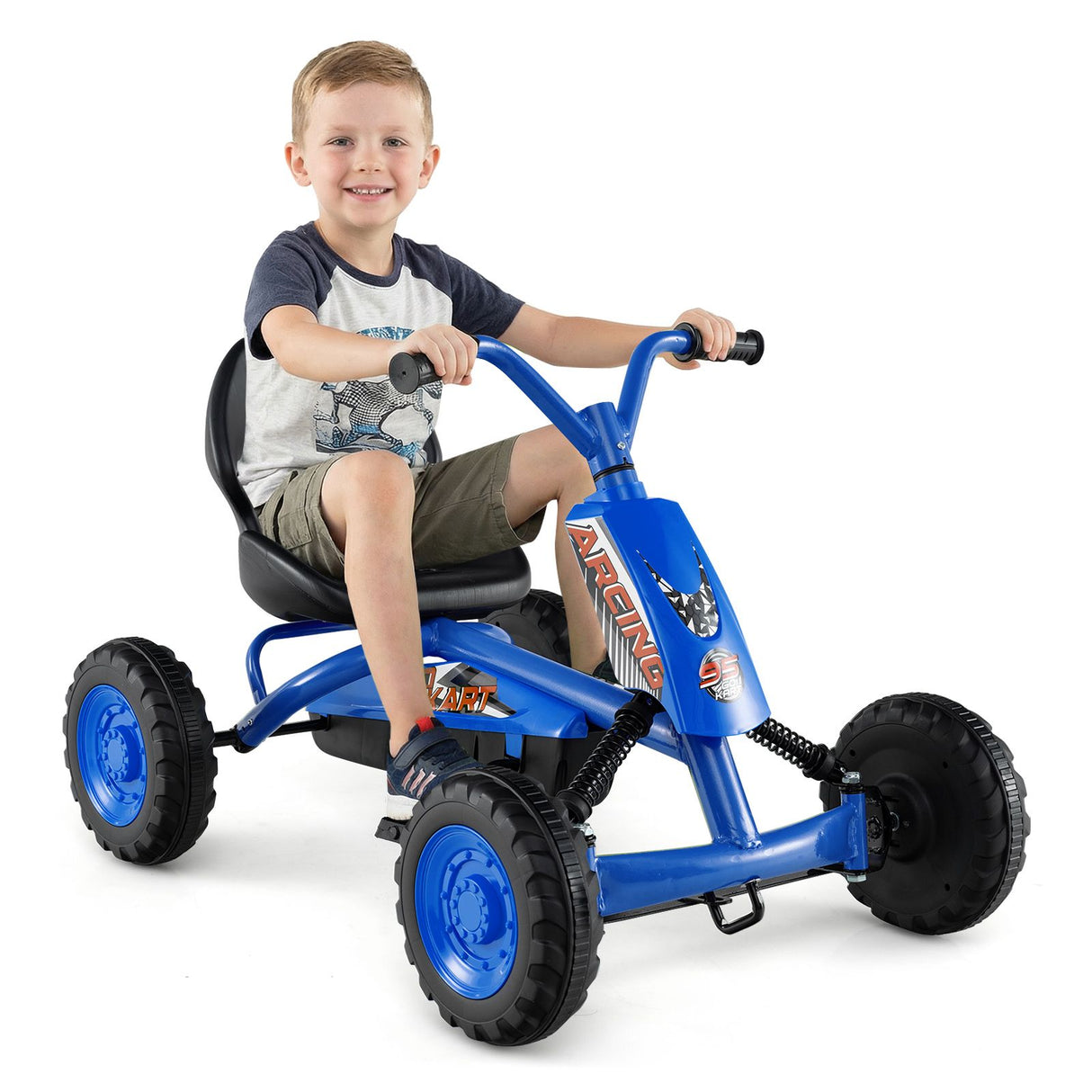 4 Wheel Toddler Ride On Pedal Car with Steering Handlebars