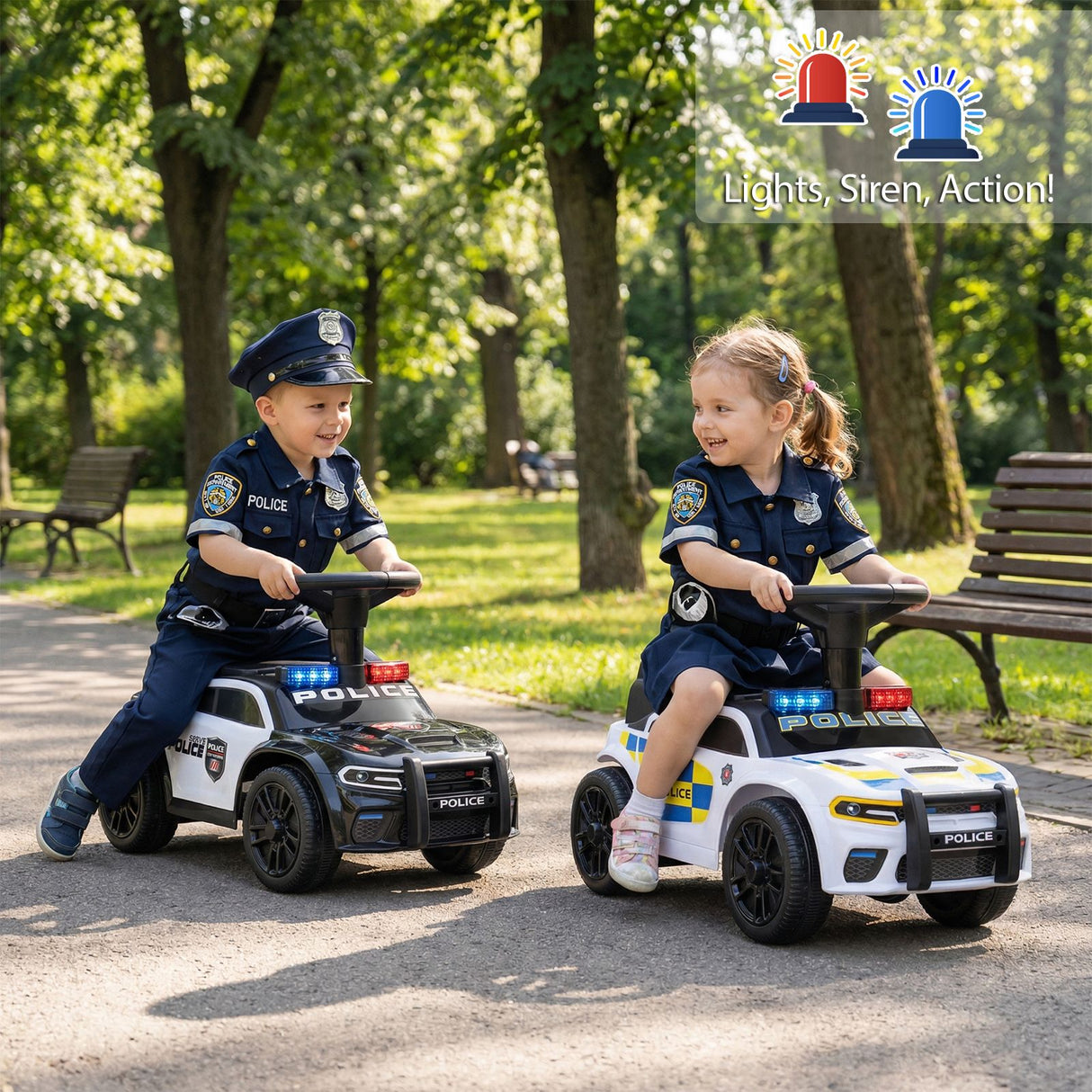 Toddler Sliding Car with Flashing Lights and Under-Seat Storage