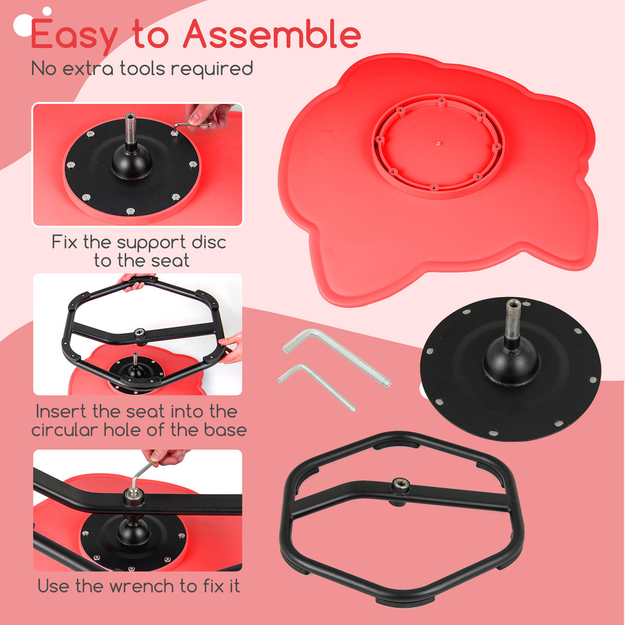 HONEY JOY Kids Sensory Swivel Chair, Elephant 360° Spinning Chair w/Non-Slip Metal Base for Children with Autism