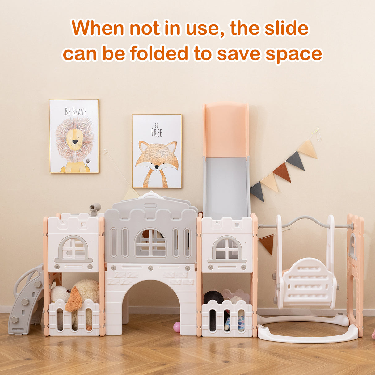 10 in 1 Toddler Swing and Slide Set, Baby Indoor Playground for Ages 1+ Years Old