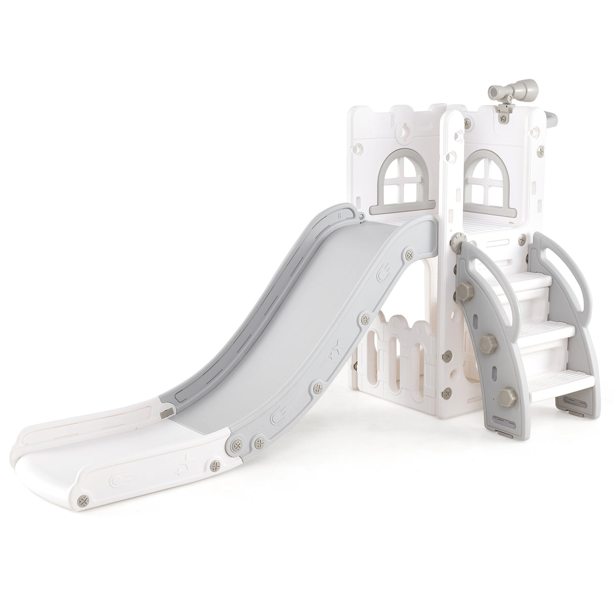 HONEY JOY 6 in 1 L-Shaped Toddle Slide for Toddlers Age 1-3