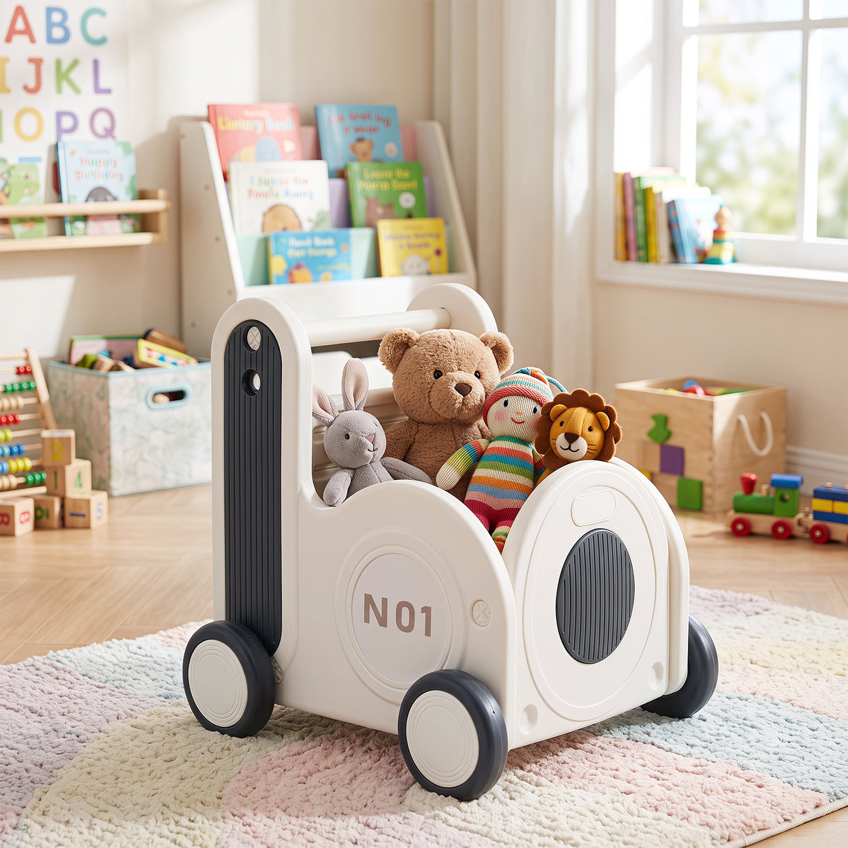 4-in-1 Push & Pull Wagon with 2-Level Adjustable Handle