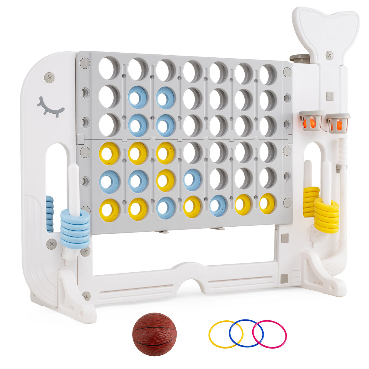 Jumbo 4-to-Score Giant Game Set with 2 Cups Holders for Indoor & Outdoor Holiday Parties