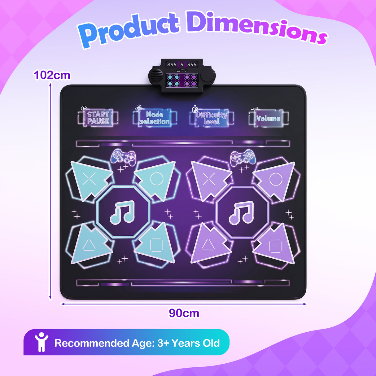 Dance Mat for Kids, Electronic Dancing Challenge Playmat with 4 Modes