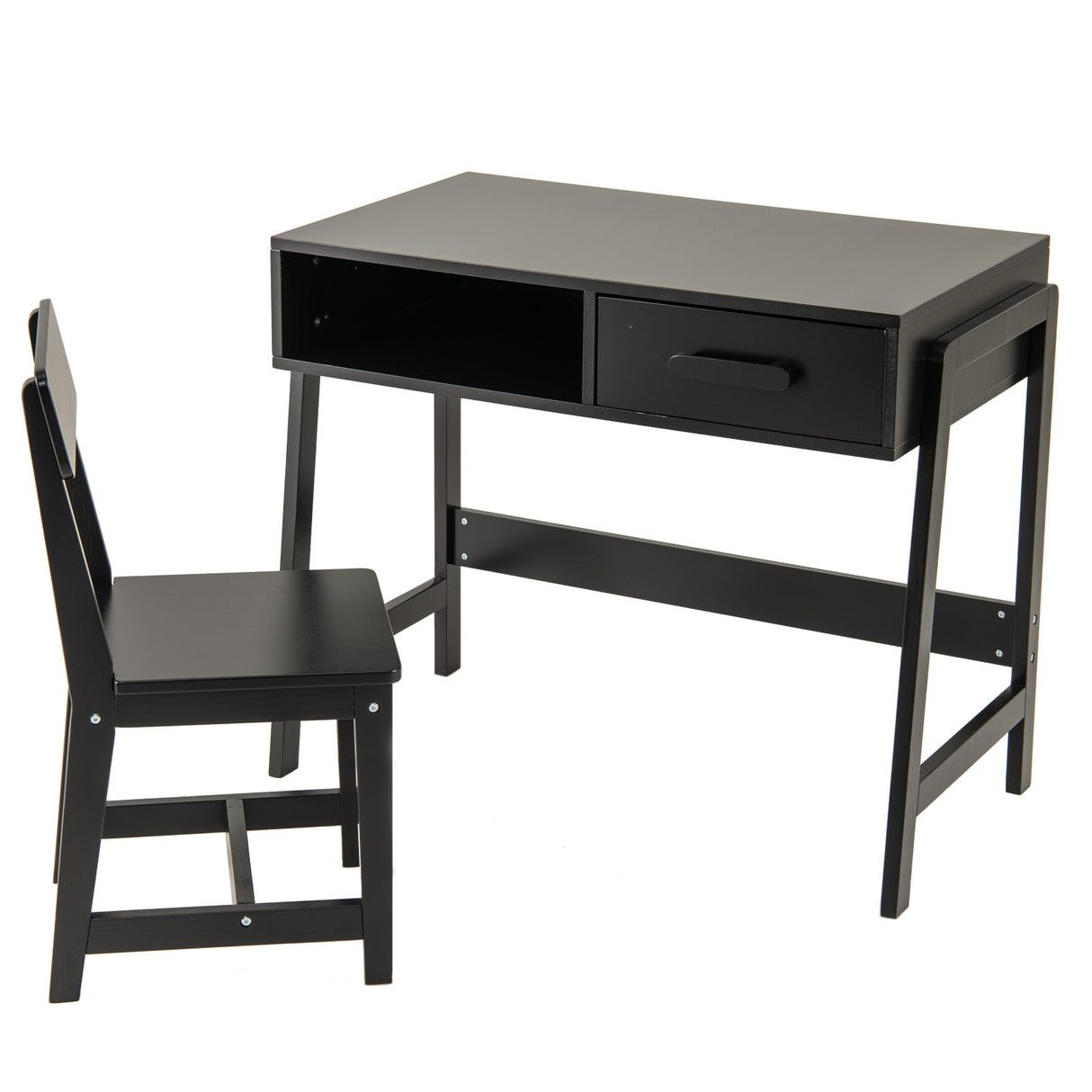 Wooden Children Study Table Set with Storage Drawer and Hutch