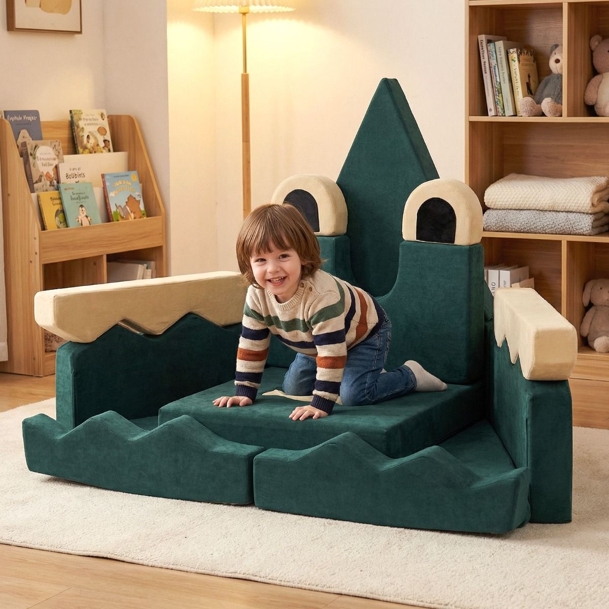 17 Pieces Crocodile Theme Toddler Foam Building Fort