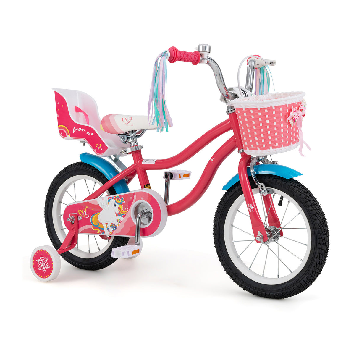 HONEY JOY 14"/16" Kids Bike Ride On Bicycle Training Wheels w/Basket 3-5 Years