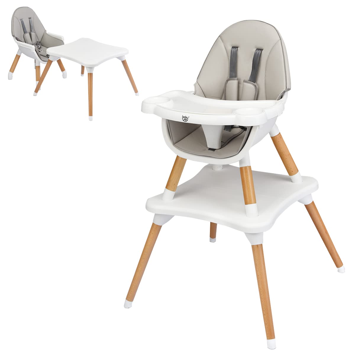 BABY JOY 5 in 1 High Chair, Convertible High Chairs for Babies and Toddlers/Booster Seat/Table and Chair Set
