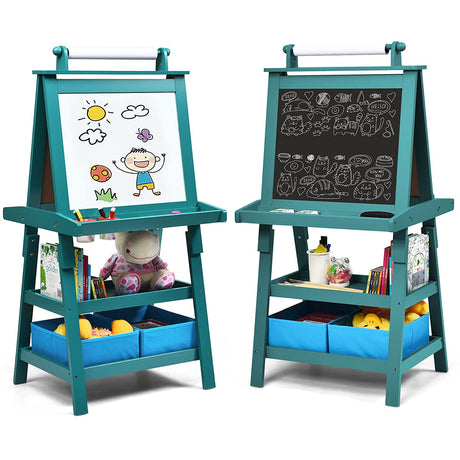 BABY JOY Kids Art Easel, 3 in 1 Double-Sided Standing Easel for Toddlers