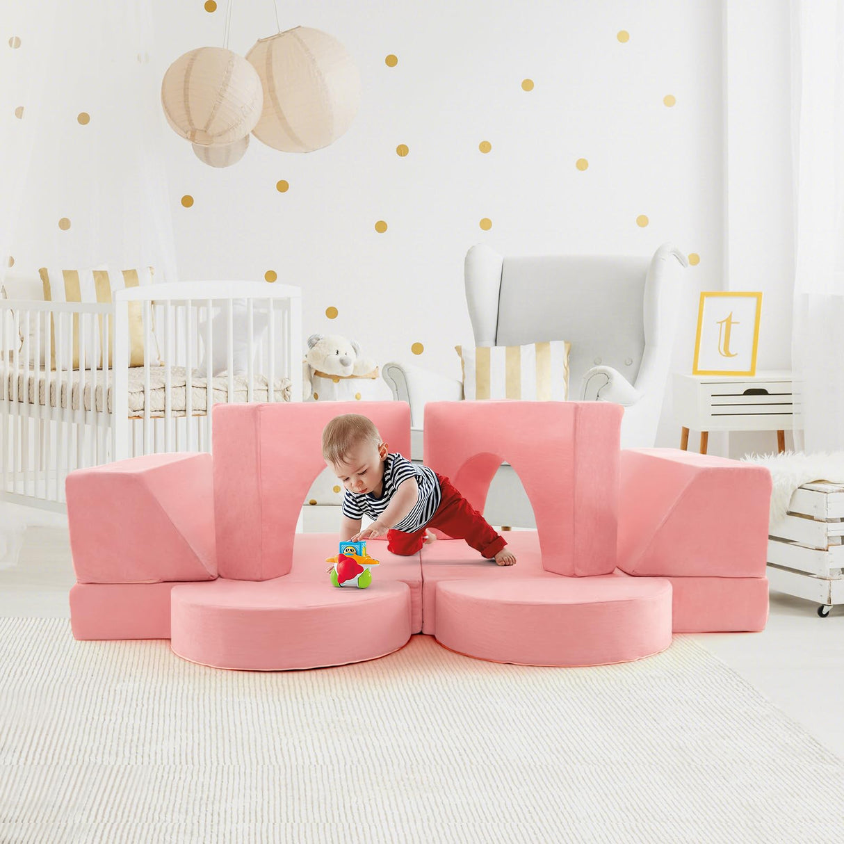 HONEY JOY 8 PCS Kids Play Sofa