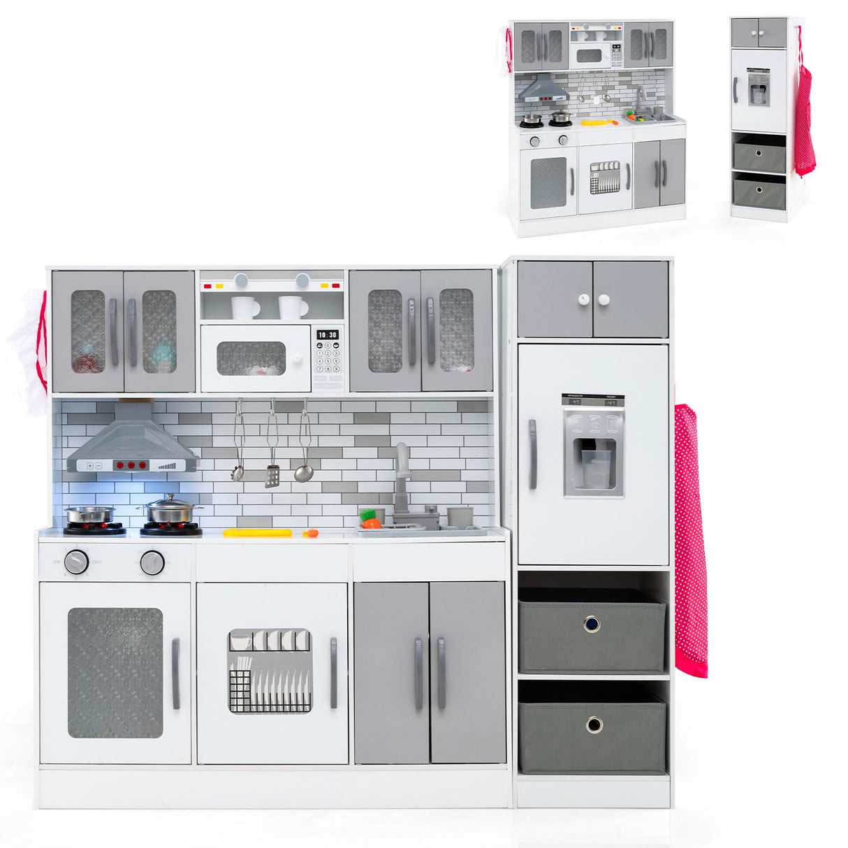 HONEY JOY Kids Kitchen Playset with Lights and Sounds