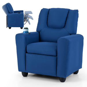 Kids Recliner Chair, Push Back Toddler Sofa with Cup Holder
