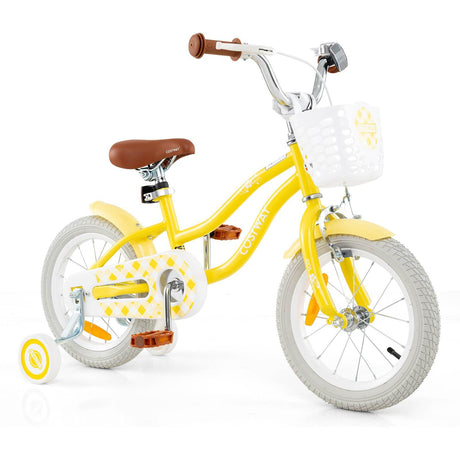 HONEY JOY Kids Bike, 14 Inch Boys Girls Bike for 3-8 Years w/Training Wheels, Adjustable Handlebar & Seat
