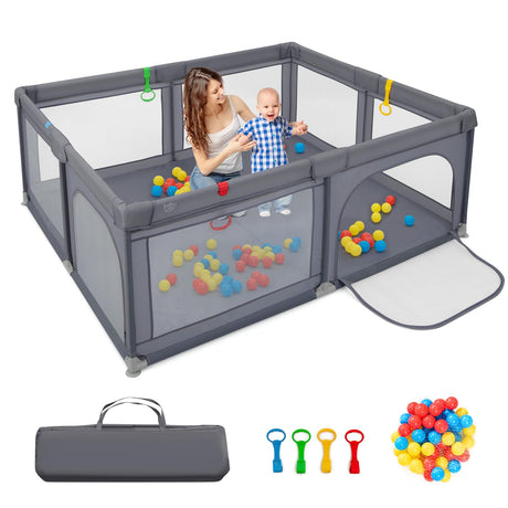 BABY JOY Baby Playpen 185 x 155 x 69 cm Large Play Yard for Infants