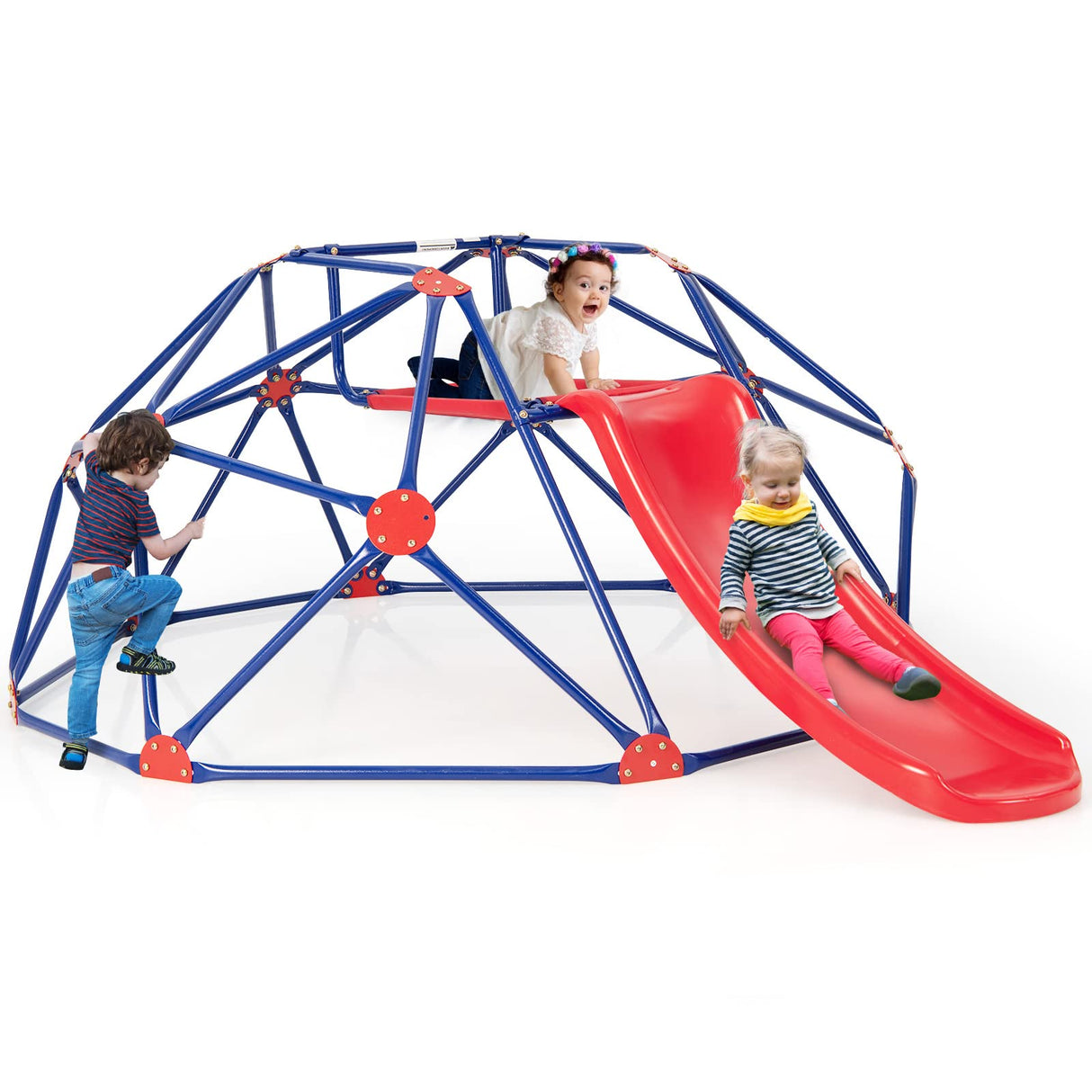 HONEY JOY Climbing Dome & Play Set, 8FT Geometric Dome Climber