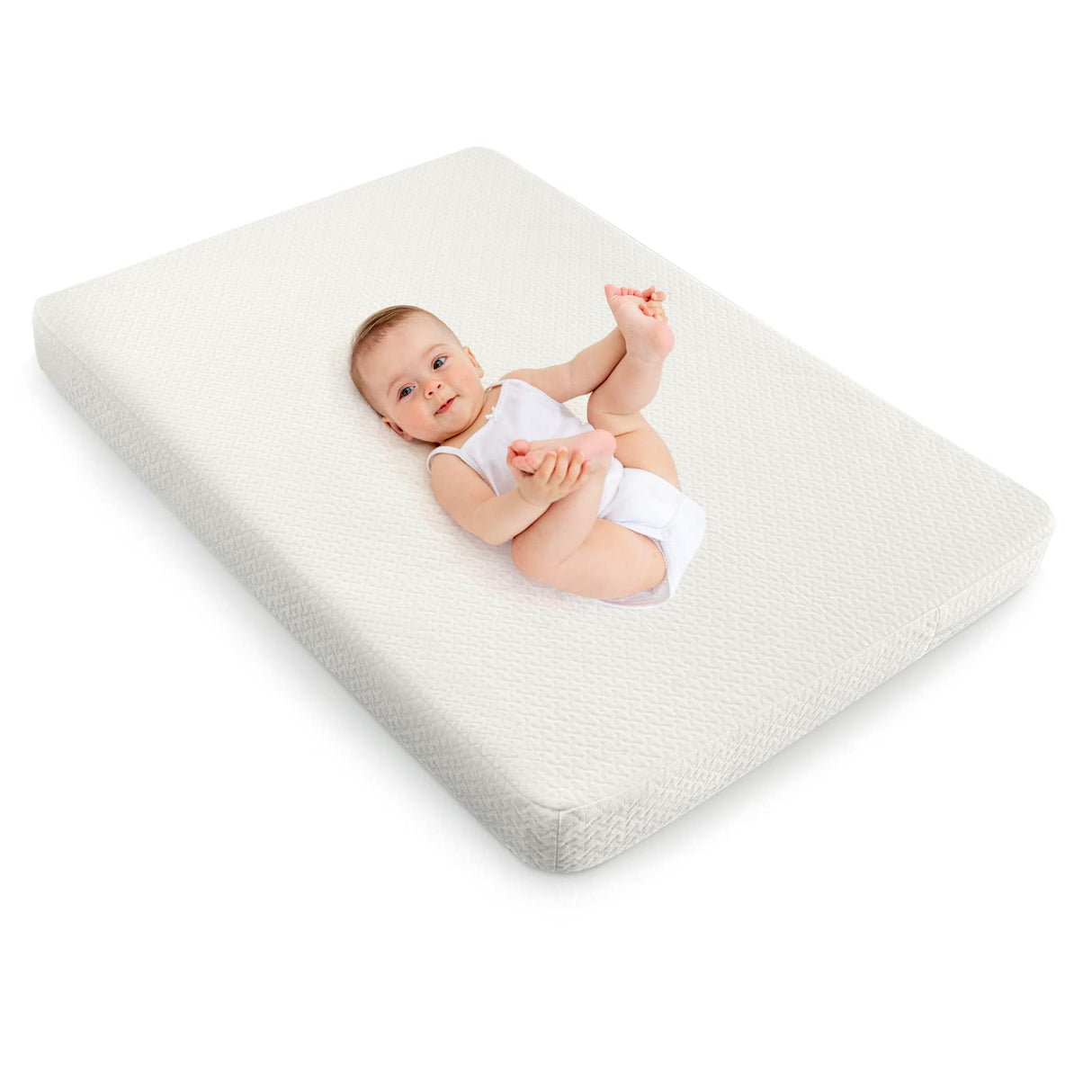 BABY JOY 97 x 68 cm Baby Cot Mattress, Dual Sided 8CM Thickness Toddler