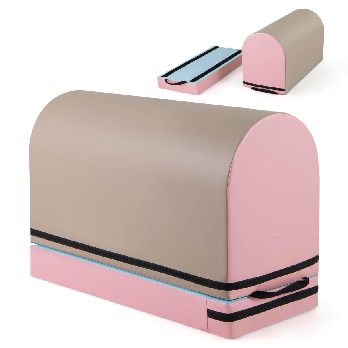 Mailbox Tumbling Aid Trainer, Gymnastics Vaulting Box w/ Detachable Mat