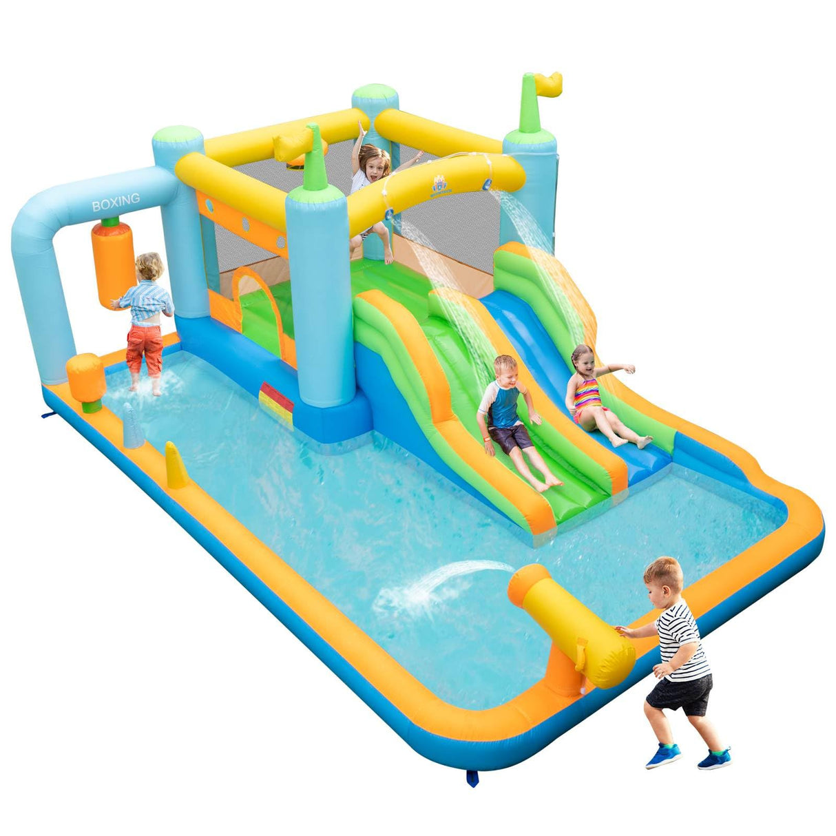 HONEY JOY Inflatable Water Slide, Kids Jumping Castle Bounce House
