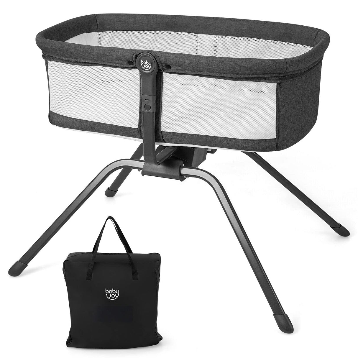 BABY JOY Manual Rocking Bassinet for Baby