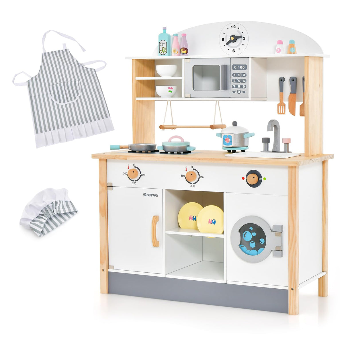 HONEY JOY Kids Wooden Kitchen Playset