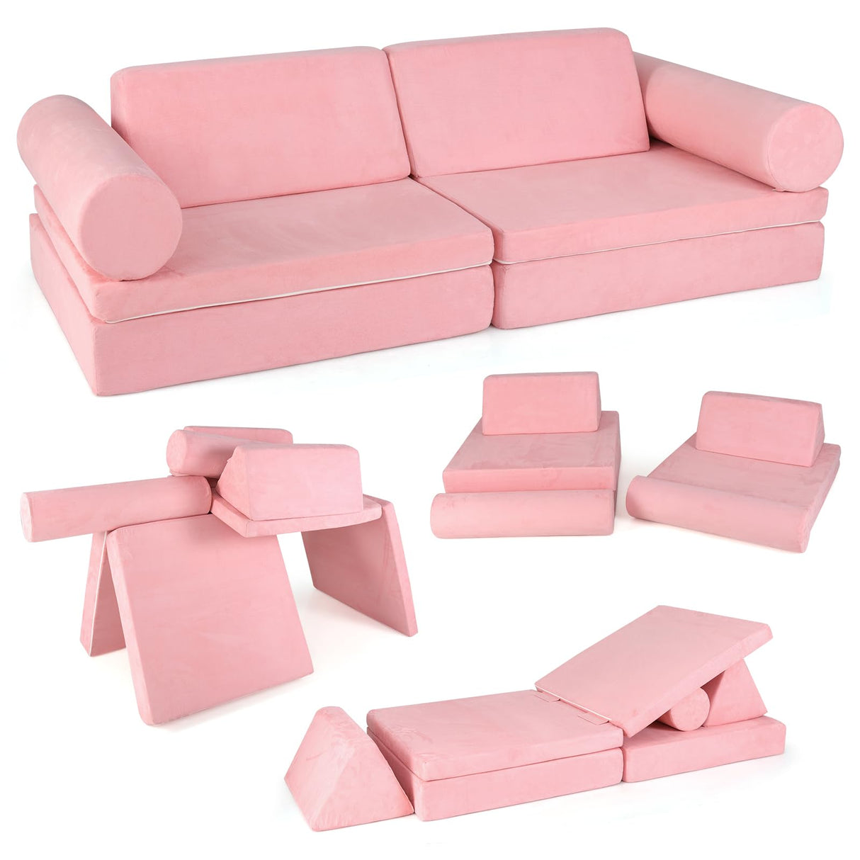 HONEY JOY 8 PCS Kids Play Couch