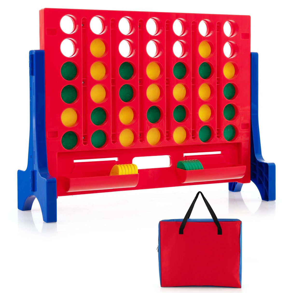 Jumbo 4-to-Score Connect Game Set with Carrying Bag and 42 Chesses