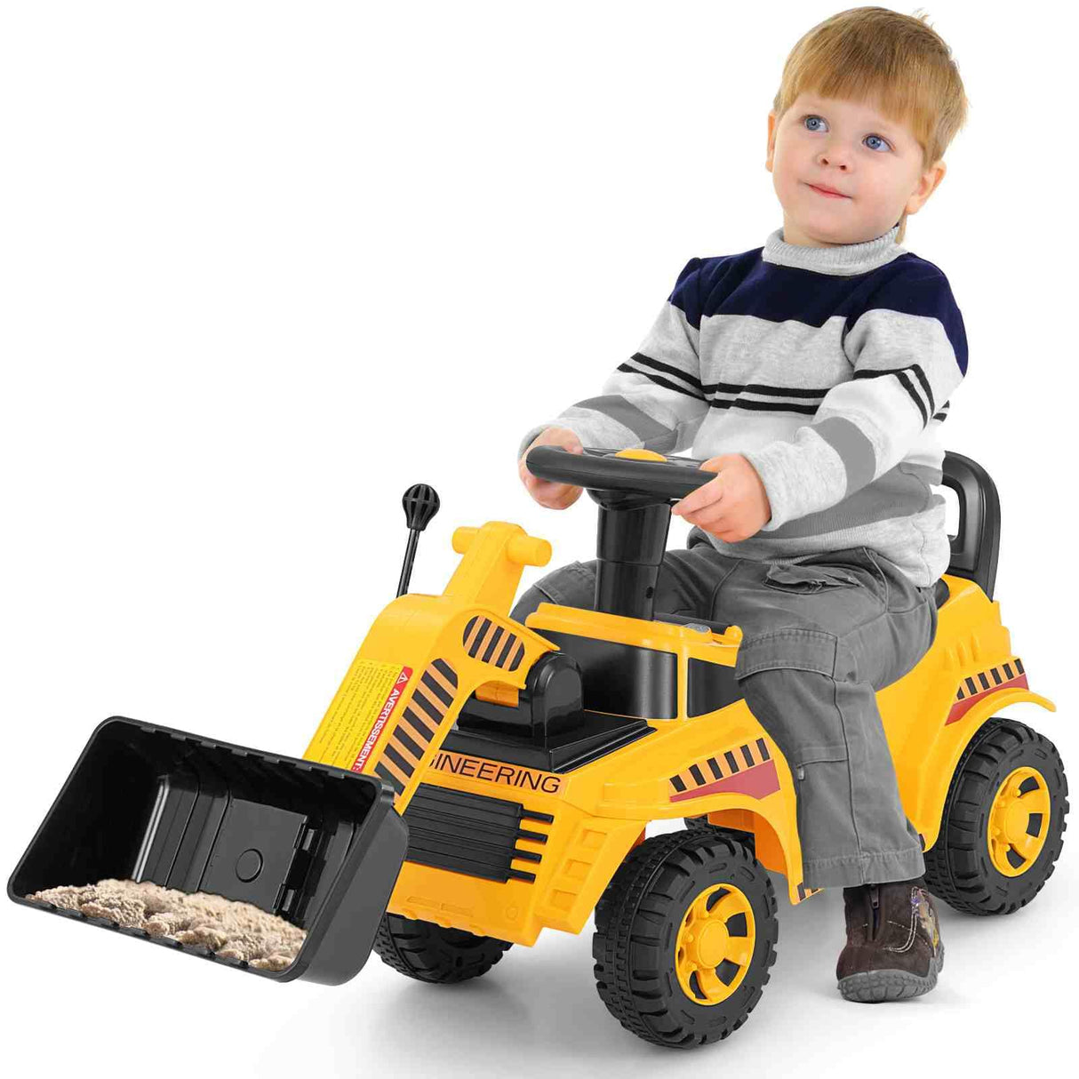 HONEY JOY Ride on Bulldozer, Foot to Floor Construction Vehicle for 19-36 Months Boys & Girls
