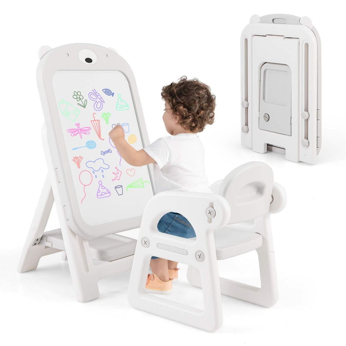 HONEY JOY Kids Art Easel and Chair Set