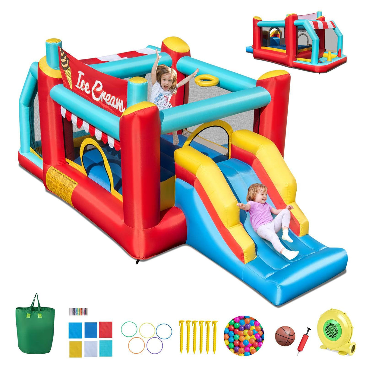 HONEY JOY 5-in-1 Ice Cream Jumping Castle