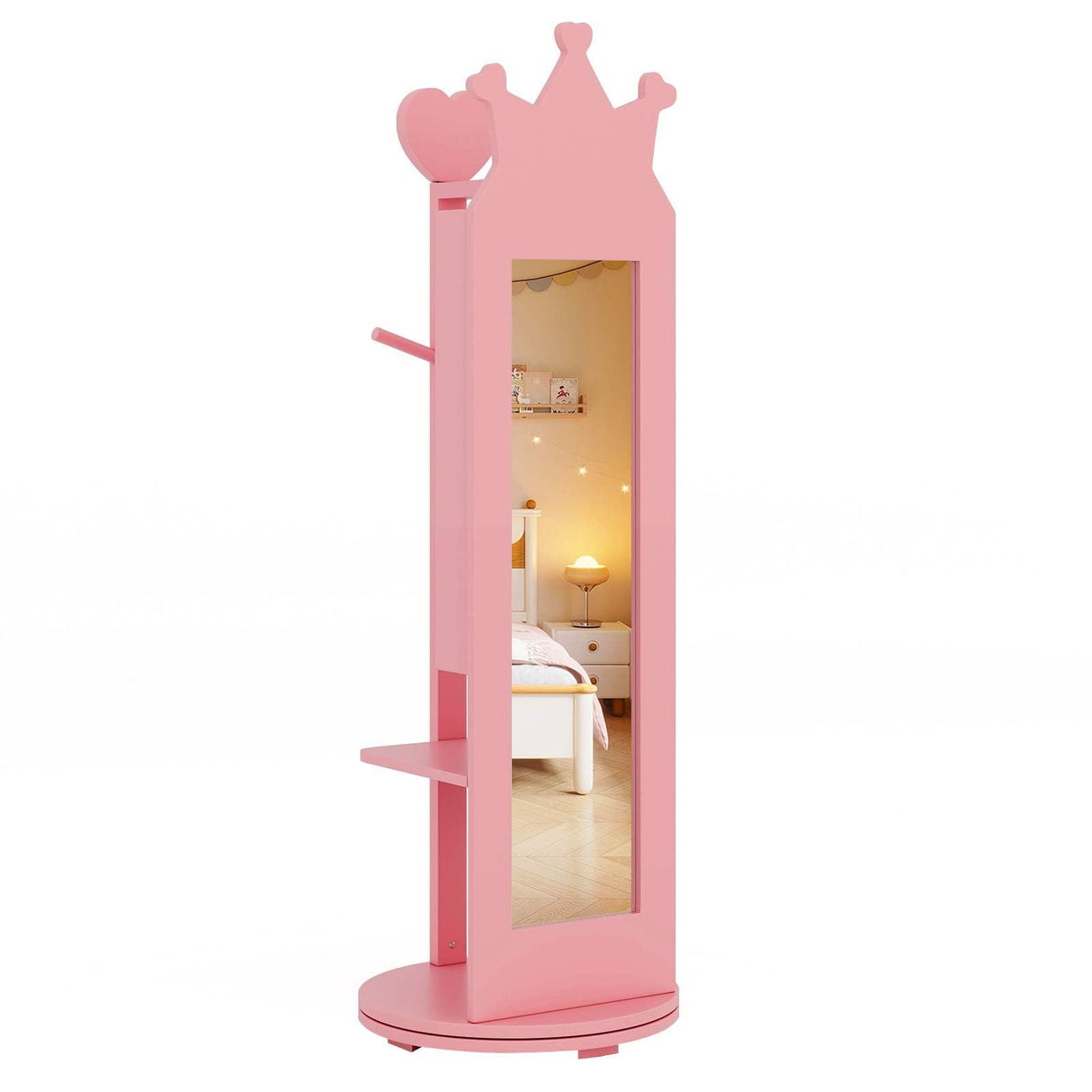 HONEY JOY 360° Rotating Kids Jewelry Cabinet