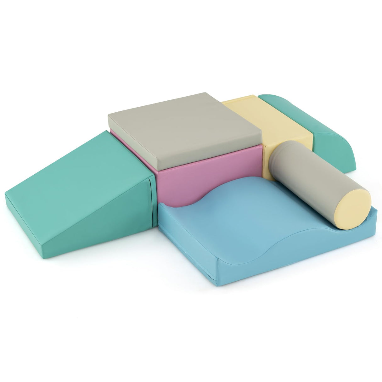 BABY JOY Kids Crawl & Climb Foam Play Set, 7-Piece